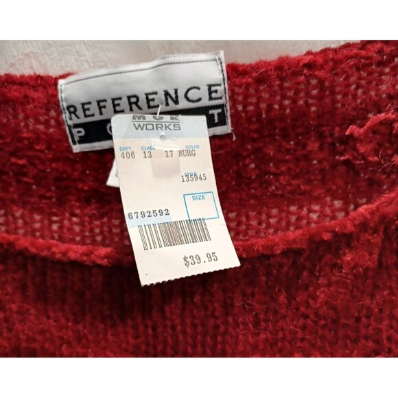 REFERENCE POINT BURGANDY CROP TOP LONG SLEEVE SWEATER WOMANS SIZE MED NWT - Picture 3 of 6